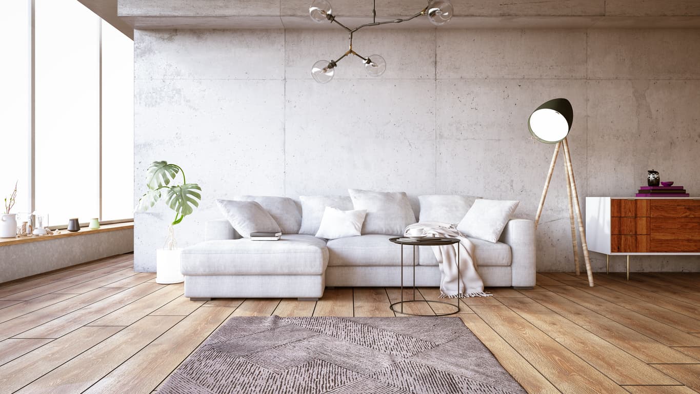 Floating floors in a modern living room